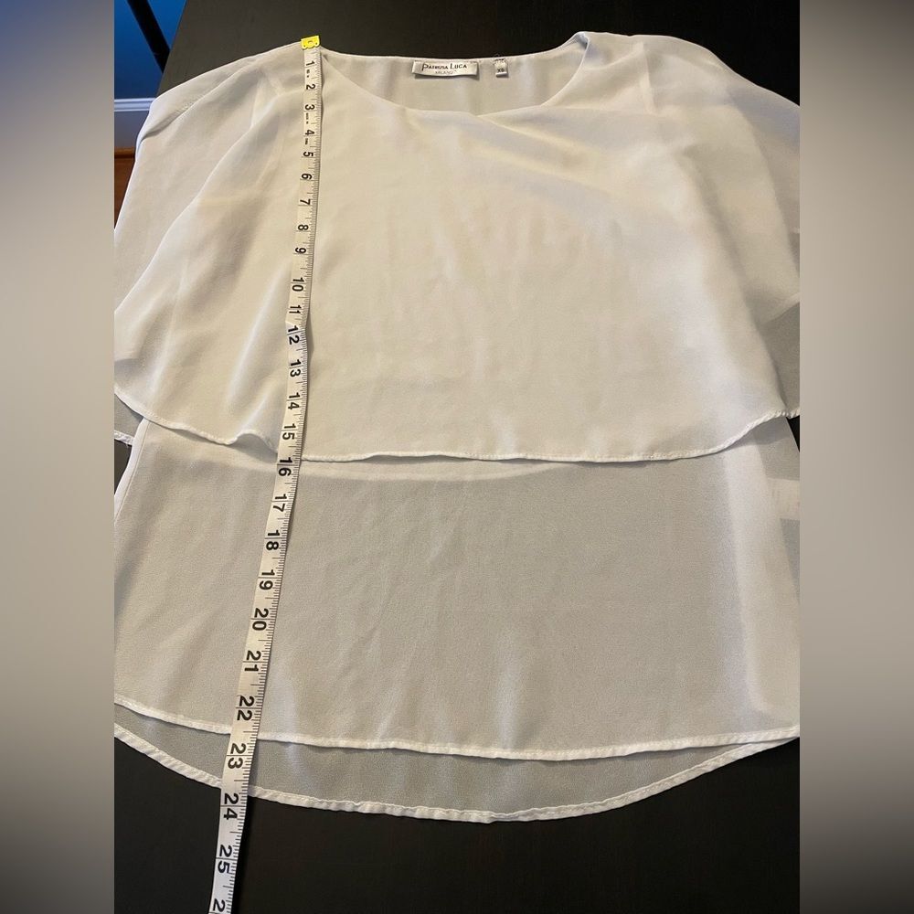 Patrizia Luca Milano Layered Flowing White Ivory Top Women’s Size XS - Picture 5 of 6
